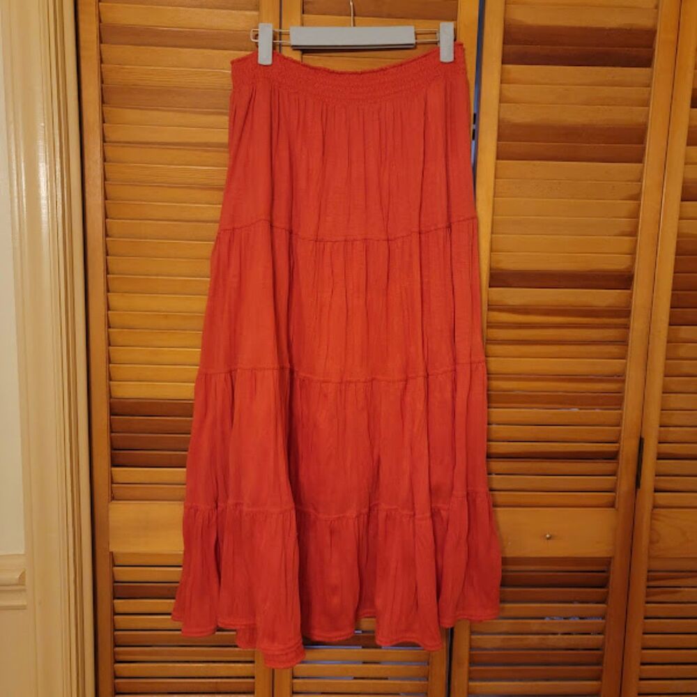 Cato 14/16 W Orange Maxi Skirt